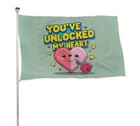 "HAI APERTO IL MIO CUORE" 2x3 piedi, resistente striscione decorativo per esterni, bandiere di benvenuto per patio, bandiere primaverili per cortile
