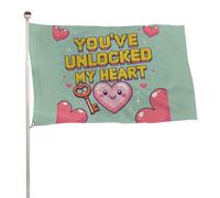 "HAI APERTO IL MIO CUORE" 4x6 piedi, resistente striscione decorativo per esterni, bandiere di benvenuto per patio, bandiere primaverili per cortile