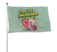 "HAI APERTO IL MIO CUORE" 4x6 piedi, resistente striscione decorativo per esterni, bandiere di benvenuto per patio, bandiere primaverili per cortile