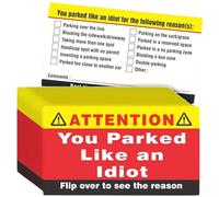 Hai parcheggiato come una carta idiota, 100 pezzi 3.5x2 Bad PARKARD CARD, AVILI DI PARCHEGGIO BADI, MULTRI RAGIONI Violazioni di parcheggi per Natale per adulti, cattivi parcheggi adesivi
