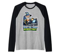 Hai Provato a riavviare Funny IT Support Tech Men Maglia con Maniche Raglan