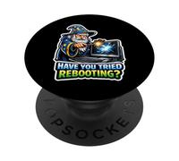 Hai provato a riavviare Funny IT Support Tech Men PopSockets PopGrip Adesivo