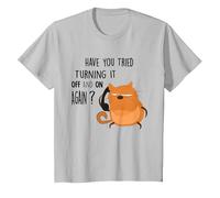 Hai Provato a spegnerlo e riaccendere Maglietta, Bambini, Argento, 8 Anni