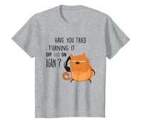 Hai Provato a spegnerlo e riaccendere Maglietta, Bambini, Grigio Melange, 8 Anni