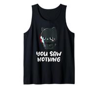 Hai Visto Niente di Divertente Kawaii Carino Gatto Nero in possesso di Un Coltello Canotta