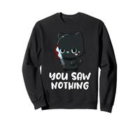 Hai Visto Niente di Divertente Kawaii Carino Gatto Nero in possesso di Un Coltello Felpa