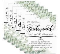 Haiabei 6 braccialetti da damigella d'onore da donna, con scritta "Will You Be My Bridesmaid", per feste nuziali, con biglietto di auguri per feste di nozze