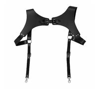 haiaxx Bretelle in Pelle PU per Uomo, Imbracatura da Uomo Vintage Punk Abbigliamento Cinturino Tracolla Petto Accessori
