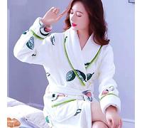 HAIBI Donna Accappatoio Vestaglie，Signore Stampa Avocado Ispessire Flanella Kimono Accappatoio Vestaglia Inverno Caldo Corallo Pile Sleepwear Nightwear Homewear, XXL