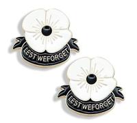 HAICN 2 spille a forma di papavero in bianco e nero da donna, per il giorno della commemorazione, regalo per veterani
