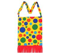 HAICN Borsa a tracolla da clown zaino da circo borsa a tracolla con design a pois accessorio costume da circo per carnevale festa Halloween