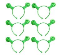 HAICN Fascia per capelli con orecchie Shrek, 6 pezzi, in peluche, per trucco Shrek, orco verde, per travestimenti e travestimenti, accessori per Halloween e cosplay