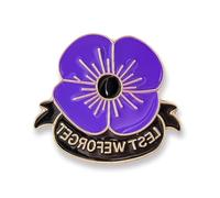 HAICN Spilla a forma di papavero viola con fiore Lest We Forget Veterans Memorial Day, regalo per donne e ragazze, unisex, accessorio per la festa dei veterani