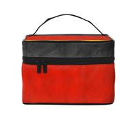 HAICOM Beauty case organizer, grande borsa da viaggio con stampa a nastro rosa con cerniera, per donne e truccatori, borsa quadrata portatile, Bandiera della Germania., Taglia unica