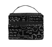 HAICOM Beauty case organizer, grande borsa da viaggio con stampa bandiera dell'orgoglio con cerniera per donne e truccatori, borsa quadrata portatile, Abstract Science Chimica Illustrazione 3D, Taglia