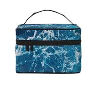 HAICOM Beauty case organizer, grande borsa da viaggio con stampa bandiera dell'orgoglio con cerniera per donne e truccatori, borsa quadrata portatile, Tema Spiaggia dell'Oceano Tropicale, Taglia unica