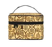 HAICOM Beauty case organizer, grande gatto e cane, bulldog, beagle, labrador, stampato, borsa cosmetica da viaggio con cerniera, per donne e truccatori, borsa quadrata portatile, Albero della vita,