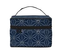 HAICOM Beauty case organizer, grande strada autostradale nel deserto stampato paesaggio borsa cosmetica da viaggio con cerniera per donne e truccatori borsa quadrata portatile, Linee tratteggiate