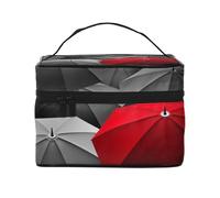 HAICOM Beauty case organizer, grande strada autostradale nel deserto stampato paesaggio borsa cosmetica da viaggio con cerniera per donne e truccatori borsa quadrata portatile, Tristezza Stormy Day