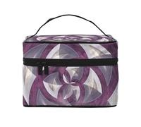 HAICOM Beauty case organizer, grande strada autostradale nel deserto stampato paesaggio borsa cosmetica da viaggio con cerniera per donne e truccatori borsa quadrata portatile, Sfera Fioritura Rosa