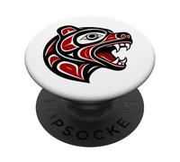 Haida - Orsetto indigeno del Pacifico nord-occidentale, design tribale PopSockets PopGrip Adesivo