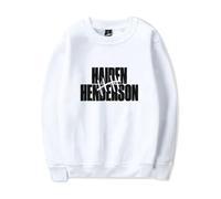Haiden Henderson Merch - Felpa girocollo classica unisex a maniche lunghe, bianco, M