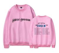 Haiden Henderson Merch The Tension Tour - Felpa girocollo unisex a maniche lunghe, rosa, M