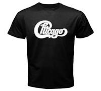 HAIDIOU New-CHICAGO-Band-Classic-Logo-Concert-Tour-Men-Black-T-Shirt-Size-S-to-3XL Black L