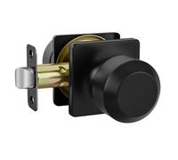 Haidms Confezione da 1 pomello nero per porte interne, maniglie per porte di passaggio per armadio e corridoi, senza chiave, senza chiave, pannello quadrato