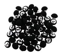 Haidong - Bottoni in raso liscio bottoni in tessuto nero bottoni rivestiti in tessuto bottoni abito da sposa 10mm adatto per cappotto cucito abito da sposa (nero) - 60PCS