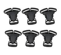 Haidong Fibbia a rilascio diviso in plastica nera a tre vie fibbia multi funzionale fibbia anti-apertura - 6PCS, nero, 64*63MM