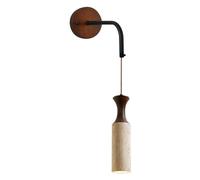 HAIDU Applique da parete a testa singola con sorgente luminosa E26, applique da parete in travertino giallo da incasso, lampada da parete in stile industriale, apparecchi di illuminazione da parete pe