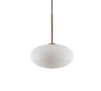 HAIDU Illuminazione a soffitto in stile minimalista giapponese, paralume in vetro filettato, lampada a sospensione a testa singola con base E27, lampadario decorativo per sala da pranzo, sala da pranz