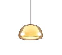 HAIDU Paralume a sospensione in vetro doppio, lampada a sospensione in stile moderno minimalista, apparecchi di illuminazione per la decorazione della sorgente luminosa E27, lampadario attico per sala