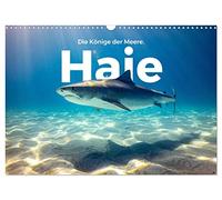 Haie - Könige der Meere. (Wandkalender 2026 DIN A3 quer), CALVENDO Monatskalender: Entdecken Sie die Unterwasserwelt der Haie.