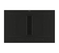Haier HAIH82MTMCF Series 6 Piastra di induzione con estrazione, 4 zone Flex, larghezza 80 cm, pannello di controllo touch multi-slider, potenza totale 7,4 kW, 15 livelli di potenza + Booster, nero