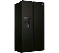 Haier HSR3918FIPB - Frigorifero Side-by-Side, modello / colore: nero, vano frigorifero da 337 litri, congelatore da 178 litri, dispenser per acqua e cubetti di ghiaccio / connettore per approvvigionamento d’acqua, tecnologia Multi Airflow e Total No Frost