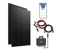 Haier Impianto solare da balcone da 880 W, con 2 moduli da 440 W e invertitore, cavo da 5 m, WiFi