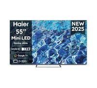 Haier QD MiniLED 4K UHD M80FUX 55'' Smart TV, Google TV, Dolby Atmos e Dolby Vision, HDR 10, Google Assistant, Processore Quad Core, Bluetooth 5.2, DBX TV, HDMI 2.1 x 4 [2025]
