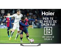 Haier QLED 4K UHD 65'' Smart TV, Google TV, Dolby Audio, HDR 10, Telecomando Smart, Google Assistant, Bluetooth 5.1, Gaming Accelerator, USB 2.0, DBX TV, HDMI 2.1 x 4 [2025], 12 Mesi DAZN inclusi