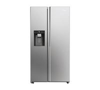 Haier Side by Side 90 SERIE 5 HSW59F18EIMM Frigorifero Frigorifero/Total No Frost/Smart HON-App/HumidityZone/XXL Contenuto utile/Distributore di acqua e cubetti di ghiaccio/Solo 36 dB (A) / Frontale in acciaio inox