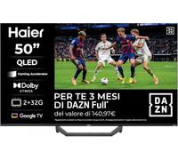 Haier QLED, 4K UHD H50Q80FUX 50'' Smart TV, Google TV, Dolby Audio, HDR 10, Telecomando Smart, Google Assistant, Bluetooth 5.1, Gaming Accelerator, USB 2.0, DBX TV, HDMI x4 [2025]