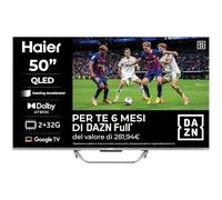 Haier QLED, 4K UHD H50Q80FUX 50'' Smart TV, Google TV, Dolby Audio, HDR 10, Telecomando Smart, Google Assistant, Bluetooth 5.1, Gaming Accelerator, USB 2.0, DBX TV, HDMI x4 [2025]