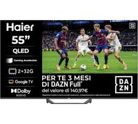 Haier Smart TV 55" QLED 4K UHD, S81 Series, Google TV, Gaming 120Hz | Dolby Audio, Chromecast Integrato, Telecomando Vocale, Bluetooth 5.1, HDMI 2.1, DLG, 3 Mesi DAZN Inclusi, H55S81FUX