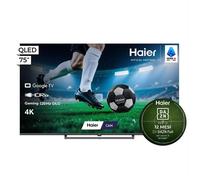 HAIER H75S80GUX TV QLED, SMART 75", Black, Abbonamento DAZN Full 12 mesi incluso