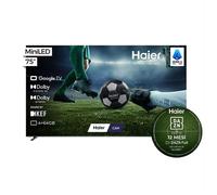 HAIER H75M92FUX TV D-LED, SMART TV, 75 ", Processore Mali G52 MC1 550MHz, Black