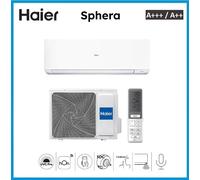 Haier Sphera Climatizzatore 12000 Btu R32, Inverter, 19dB(A), Self Clean, UVC Pro, Display Led, Wifi Integrato