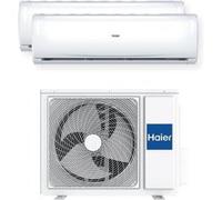 Haier Trendy H2U14TAA Condizionatore Fisso Dual Split 9000 Btu + 12000 Btu, 2 Unità Interne E 1 Esterna, Inverter Plus, Bianco