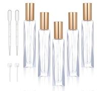 HaiFafafaing 5pcs Bottiglia di Profumo di Formato di Viaggio 10ml di Vetro Ricaricabile Nebulizzatore Spruzzatore Per Profumi Piccolo Profumo Spray Bottiglia Con Strumenti Dispenser Colonia Campione