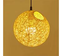 HAIIQU Lampada A Sospensione In Rattan Intrecciato A Sfera Lampada Da Soffitto Per Camera Da Letto Elegante Lampada A Sospensione Rotonda Colorata Lampada Da Soffitto Singola Antica Per